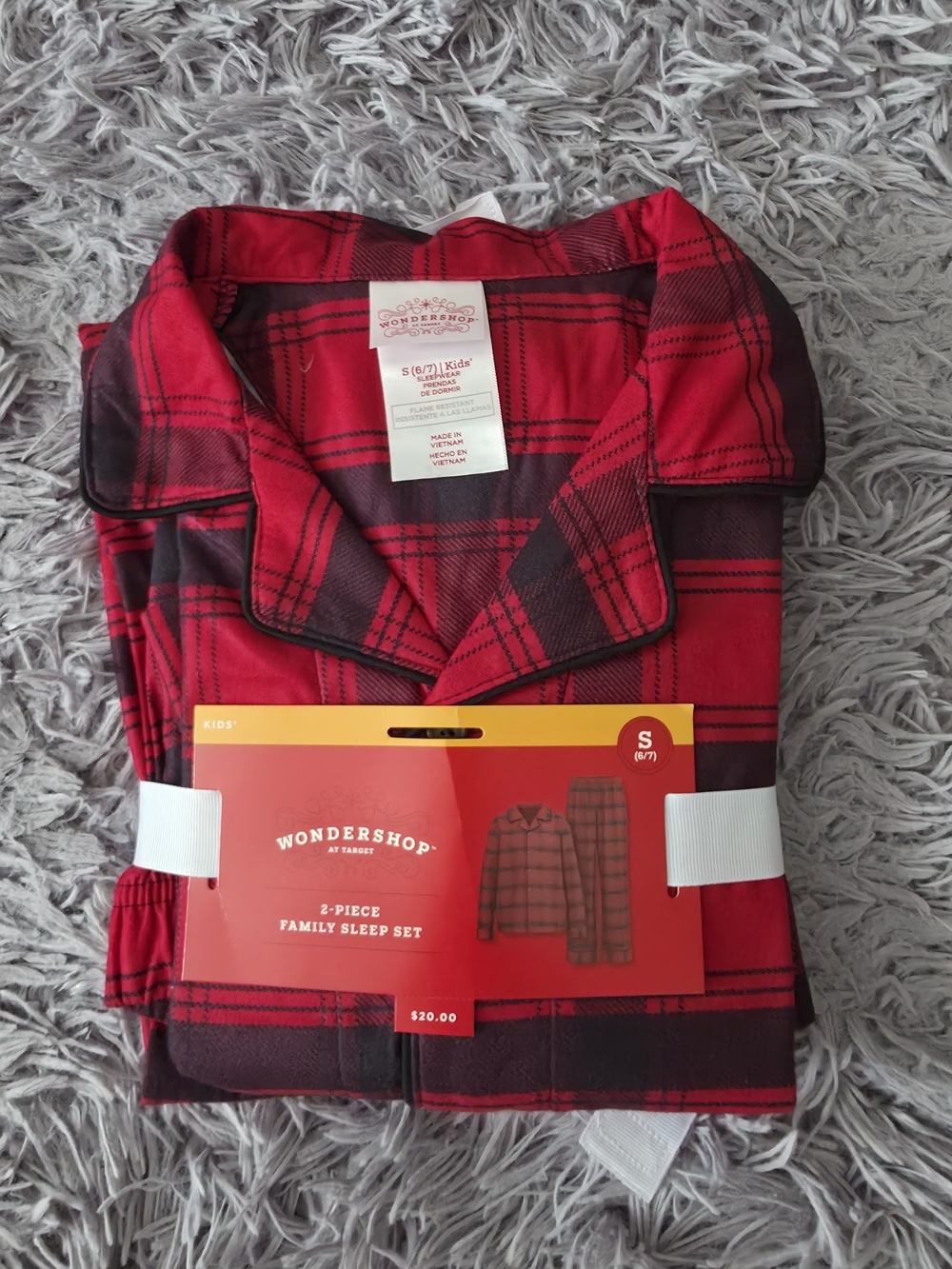 Wondershop Red and Black Plaid Kids Pajama Set